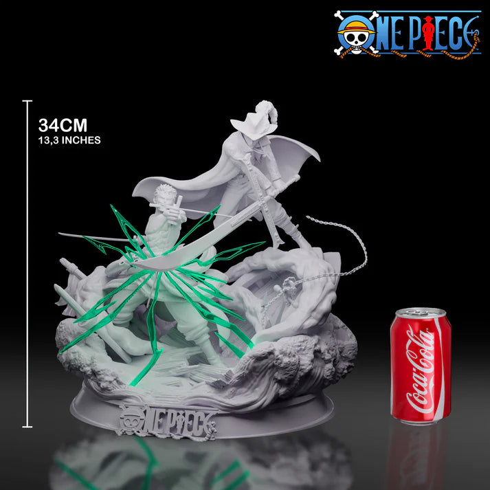 Zoro vs Mihawk STL File 3D Printing Design File Anime One Piece Character 0295
