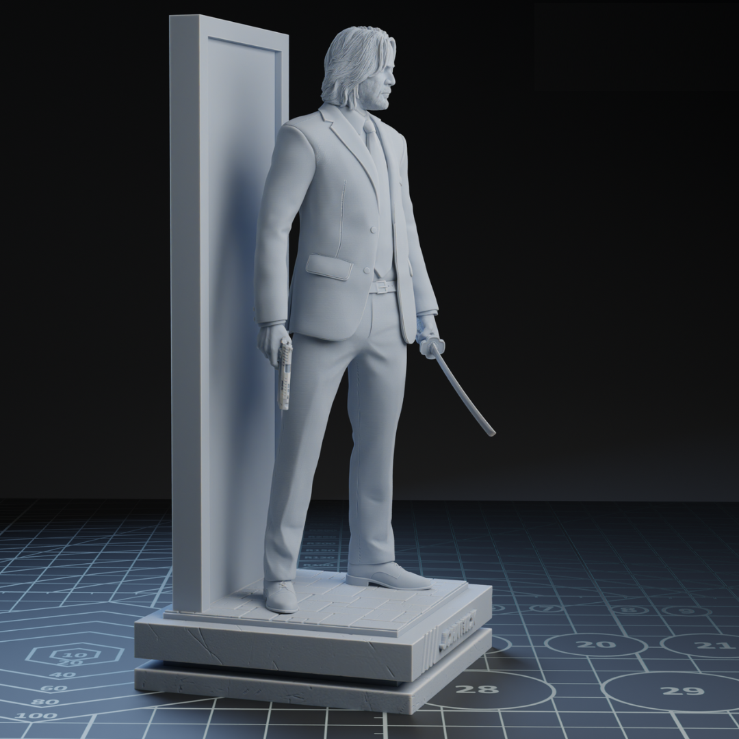 John Wick STL File 3D Printing Digital STL File Movie Character Assassin Figure 0293