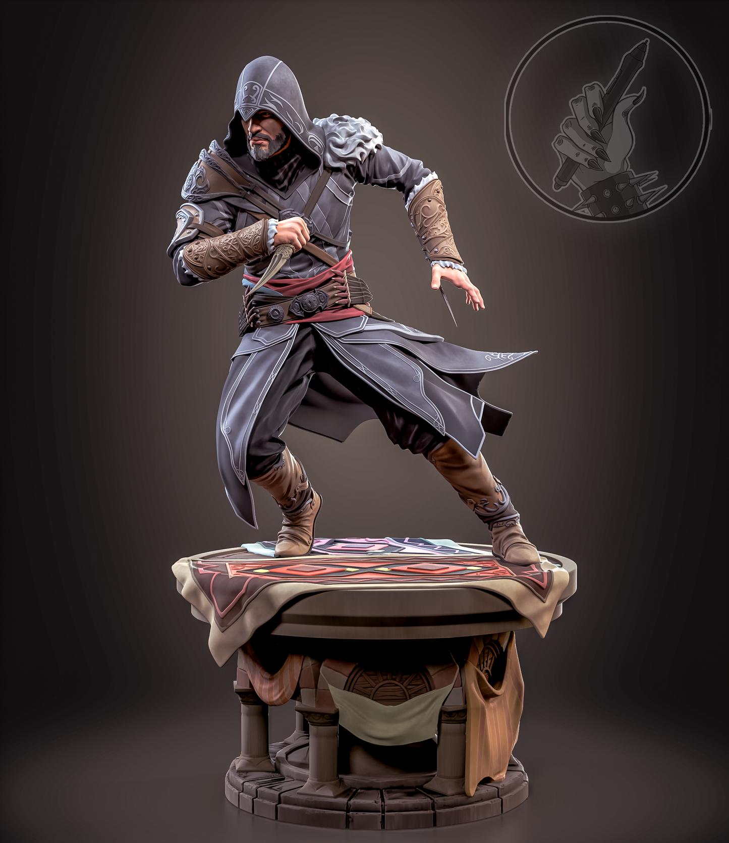 Assassin's Creed STL File 3D Printing Design Game Character Ezio STL File 0286