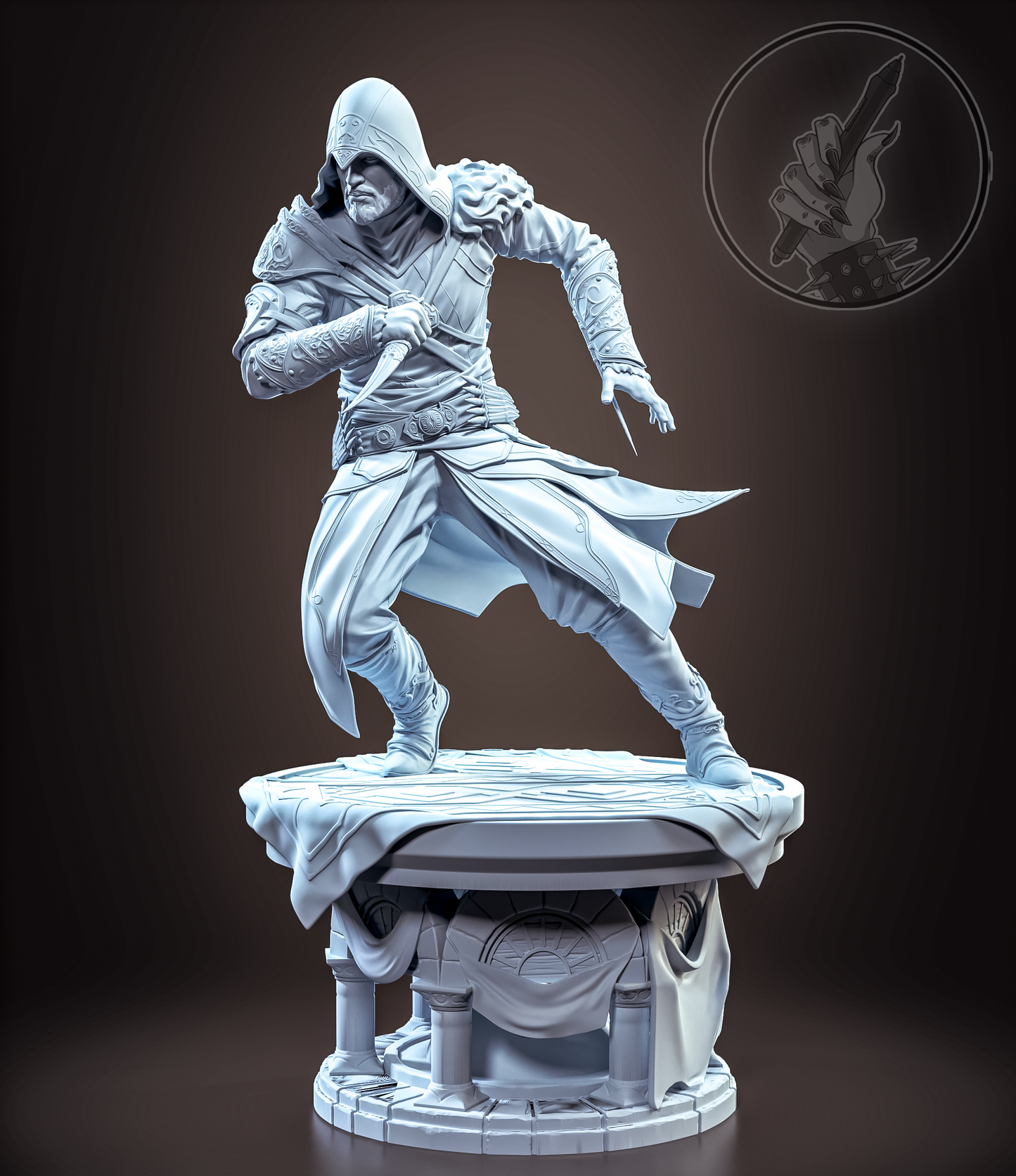 Assassin's Creed STL File 3D Printing Design Game Character Ezio STL File 0286