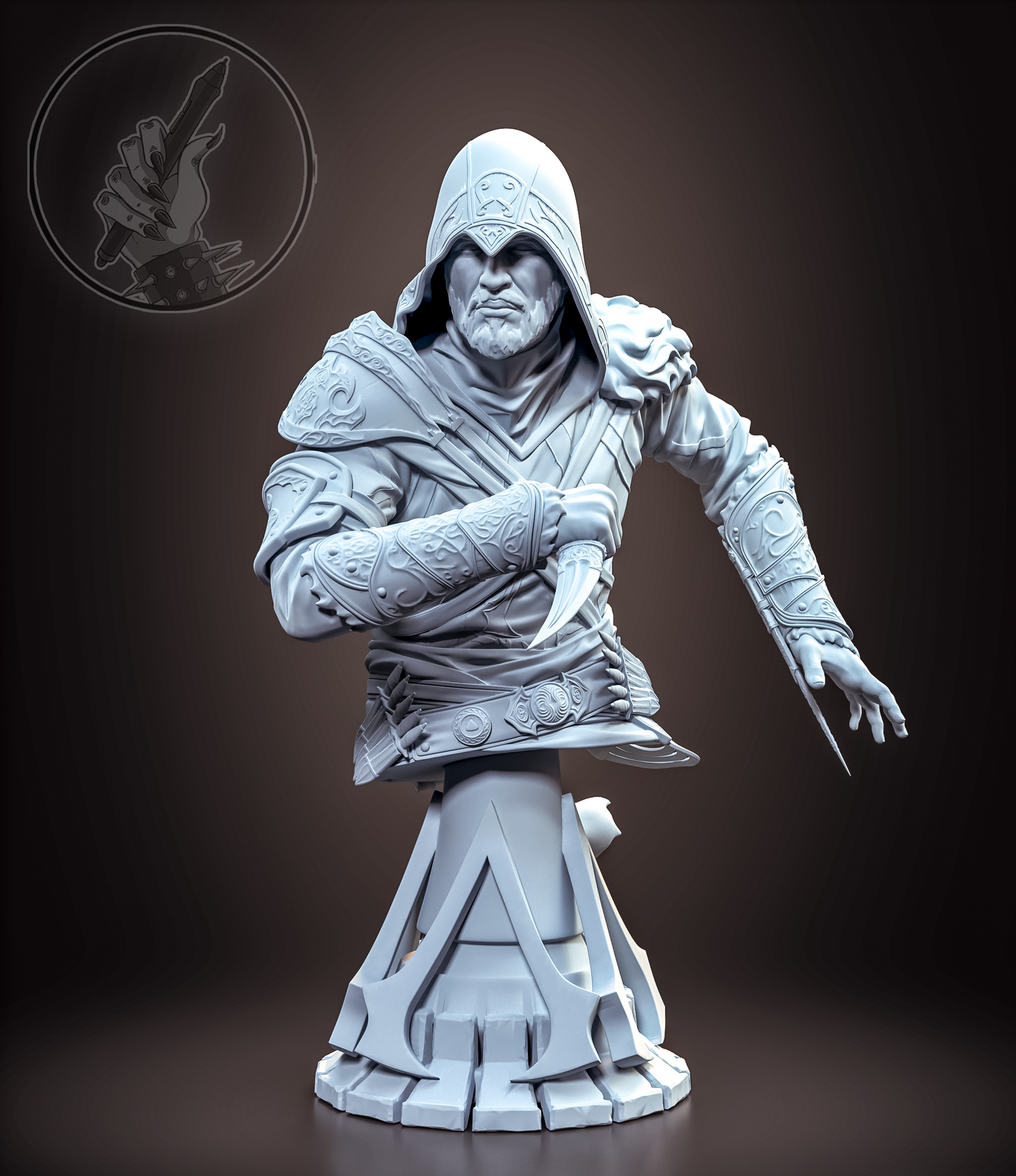 Assassin's Creed STL File 3D Printing Design Game Character Ezio STL File 0286