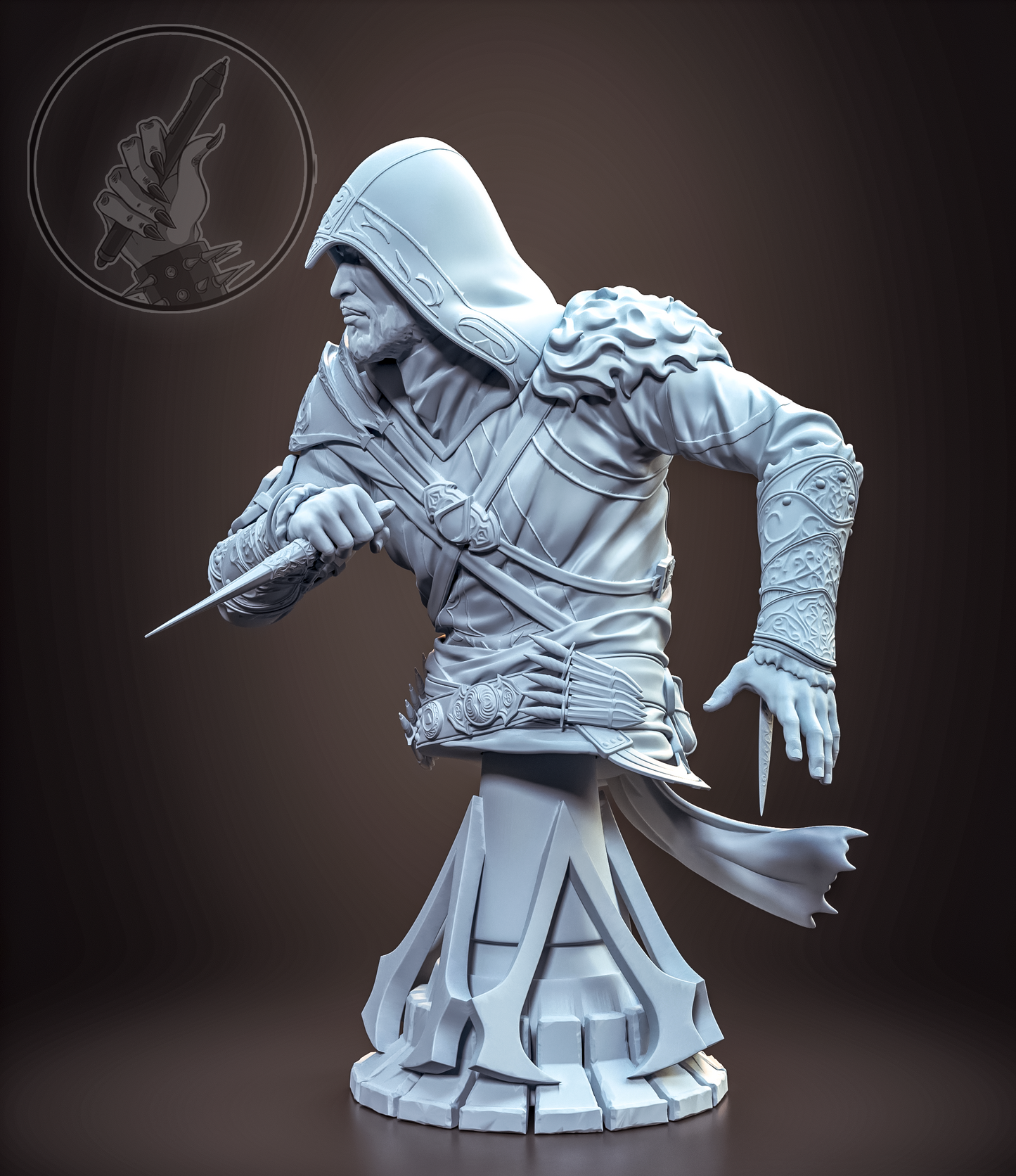 Assassin's Creed STL File 3D Printing Design Game Character Ezio STL File 0286