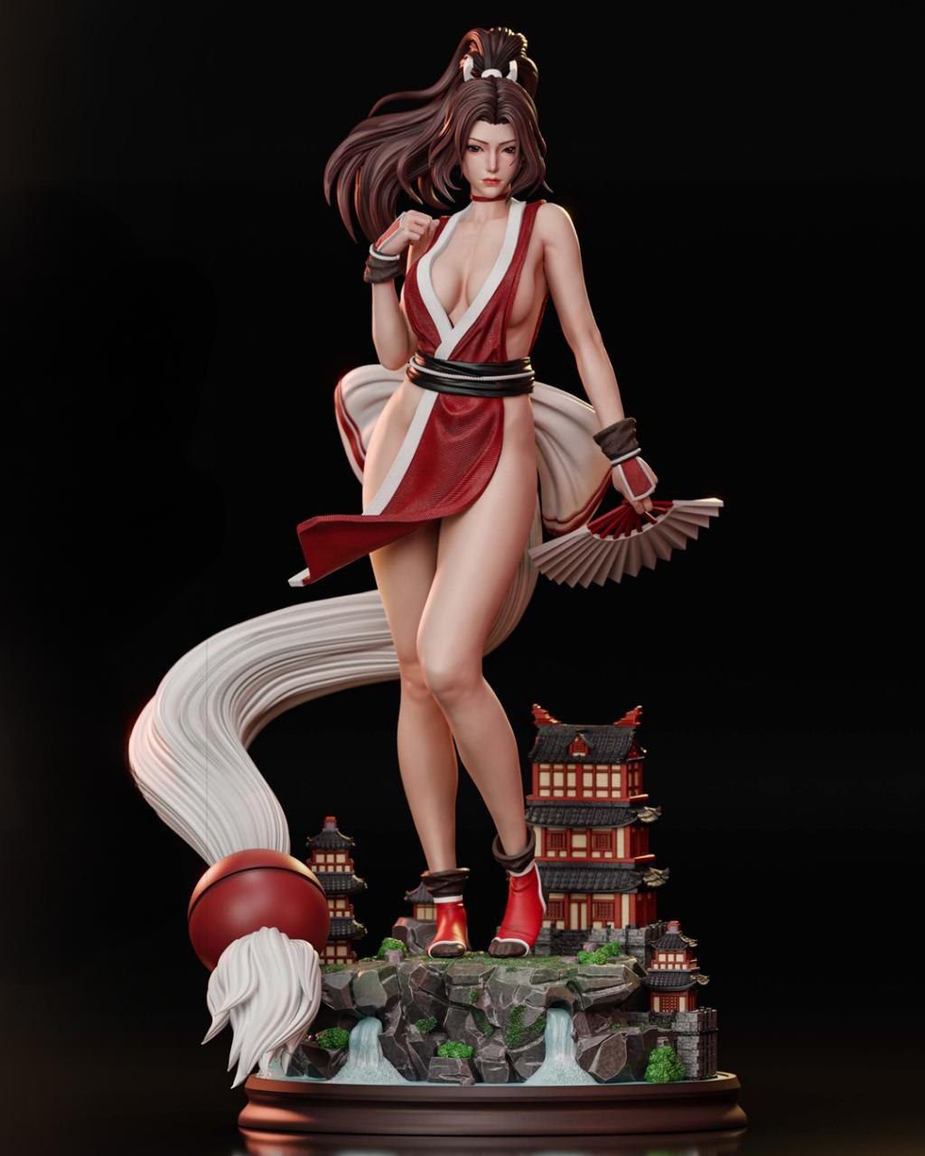 Mai Shiranui Archivo STL Impresión 3D Archivo STL digital Personaje del juego Figura femenina 0161
