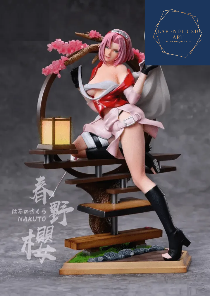 Sakura Haruno STL File 3D Printing Digital Naruto Figure STL File 0176