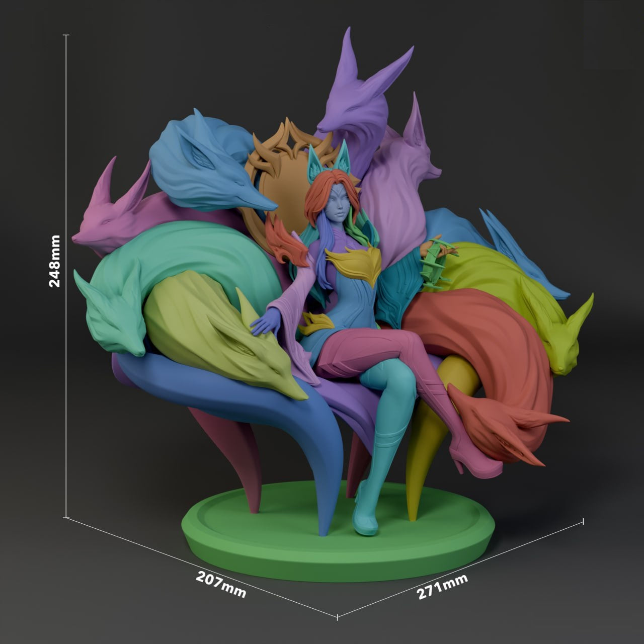 League of Legends Ahri STL File 3D Printing Digital STL File 0203