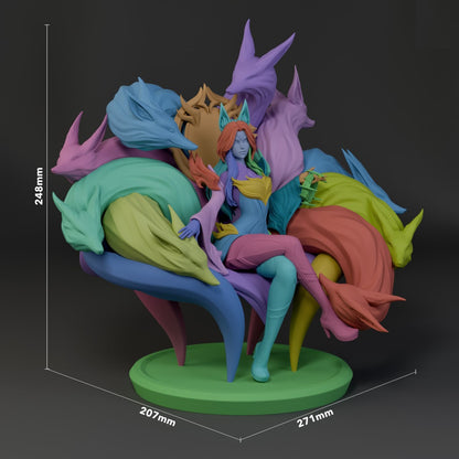 League of Legends Ahri STL File 3D Printing Digital STL File 0203