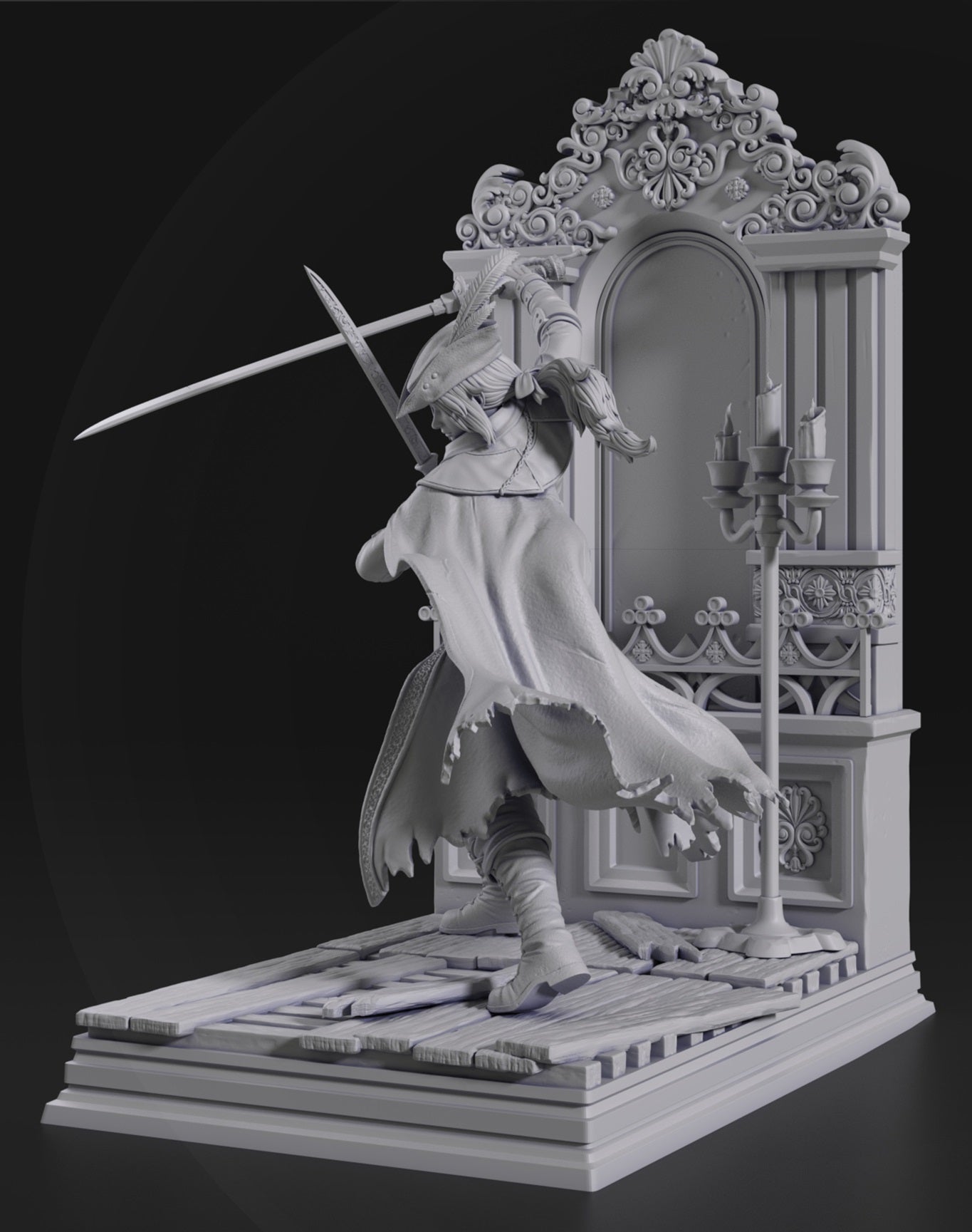 Lady Maria STL Bloodborne STL Fichier Impression 3D Figure de jeu numérique Fichier STL 0138