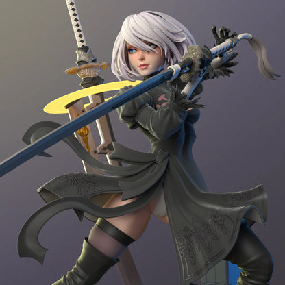 Nier: Automata STL File 3D Printing Digital STL File Game Nier 2B Girl Character 0228