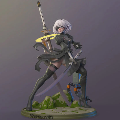 Nier: Automata STL File 3D Printing Digital STL File Game Nier 2B Girl Character 0228