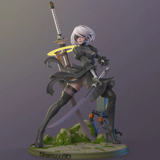 Nier: Automata STL File 3D Printing Digital STL File Game Nier 2B Girl Character 0228