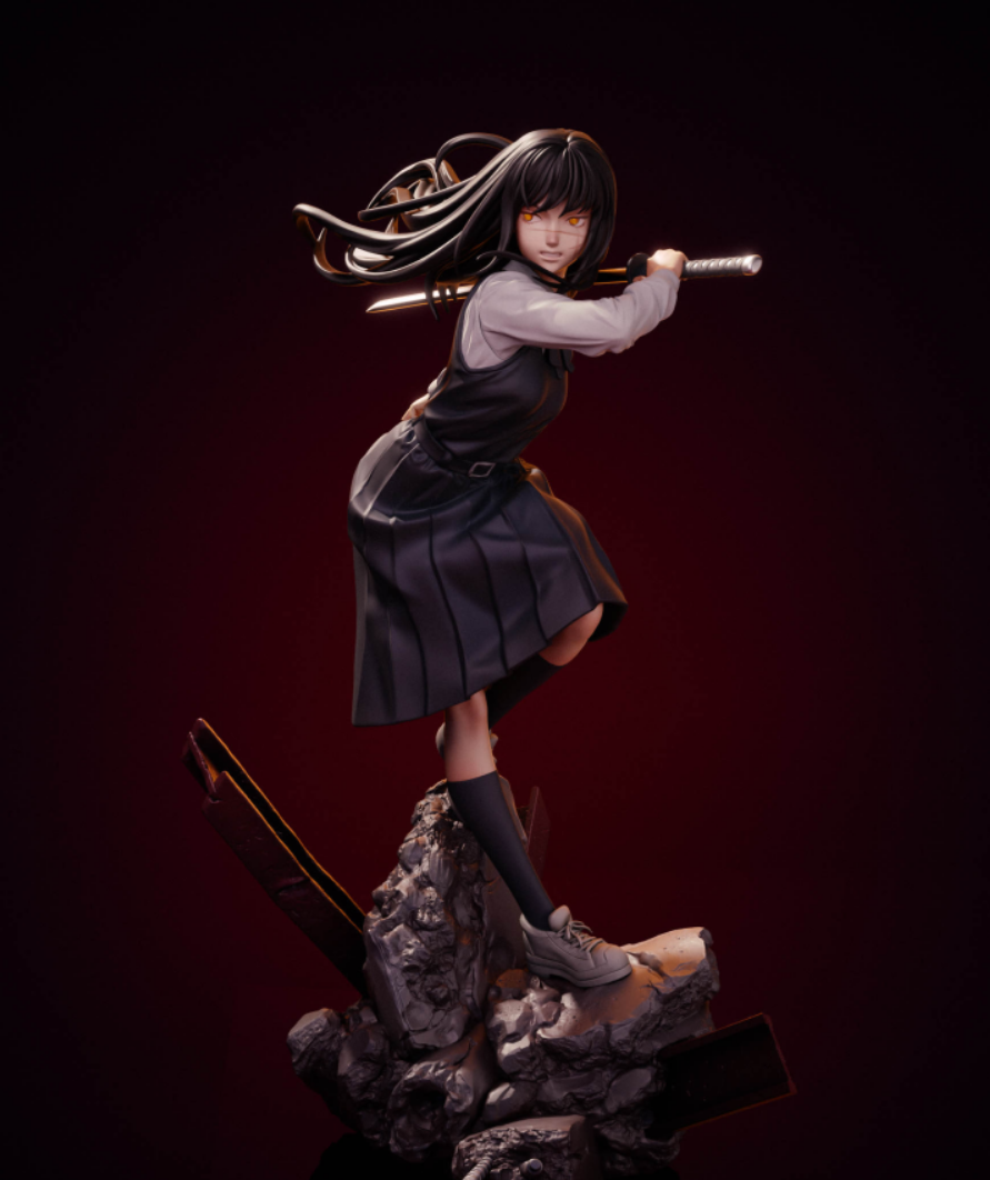 Chainsaw Man STL Yoru Asa STL Anime Figure STL File 3D Printing Design STL File 0216