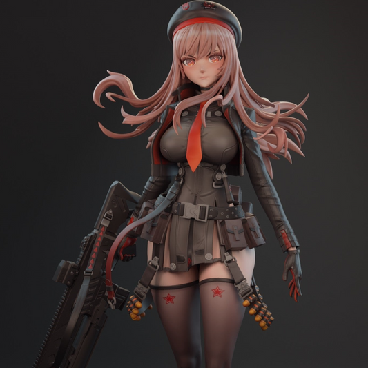 Nikke STL File 3D Printing Design File Rapi Game Girl Character 0160