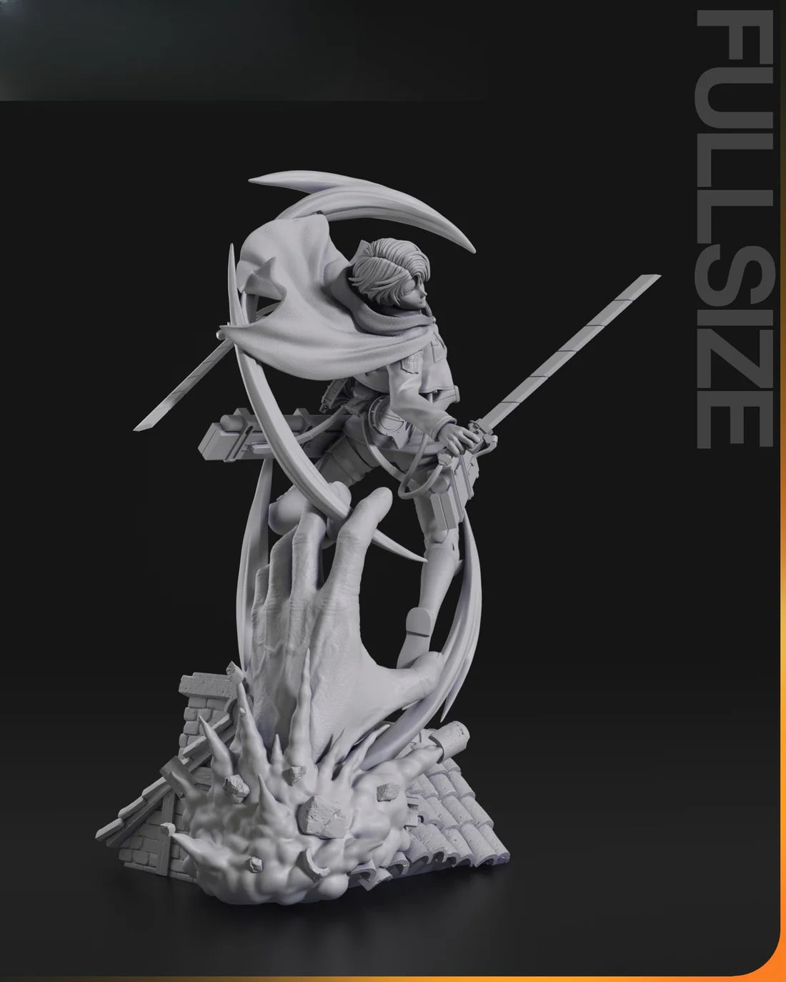 Attack On Titan Character Levi STL File 3D Printing Digital STL File Anime Character 0234