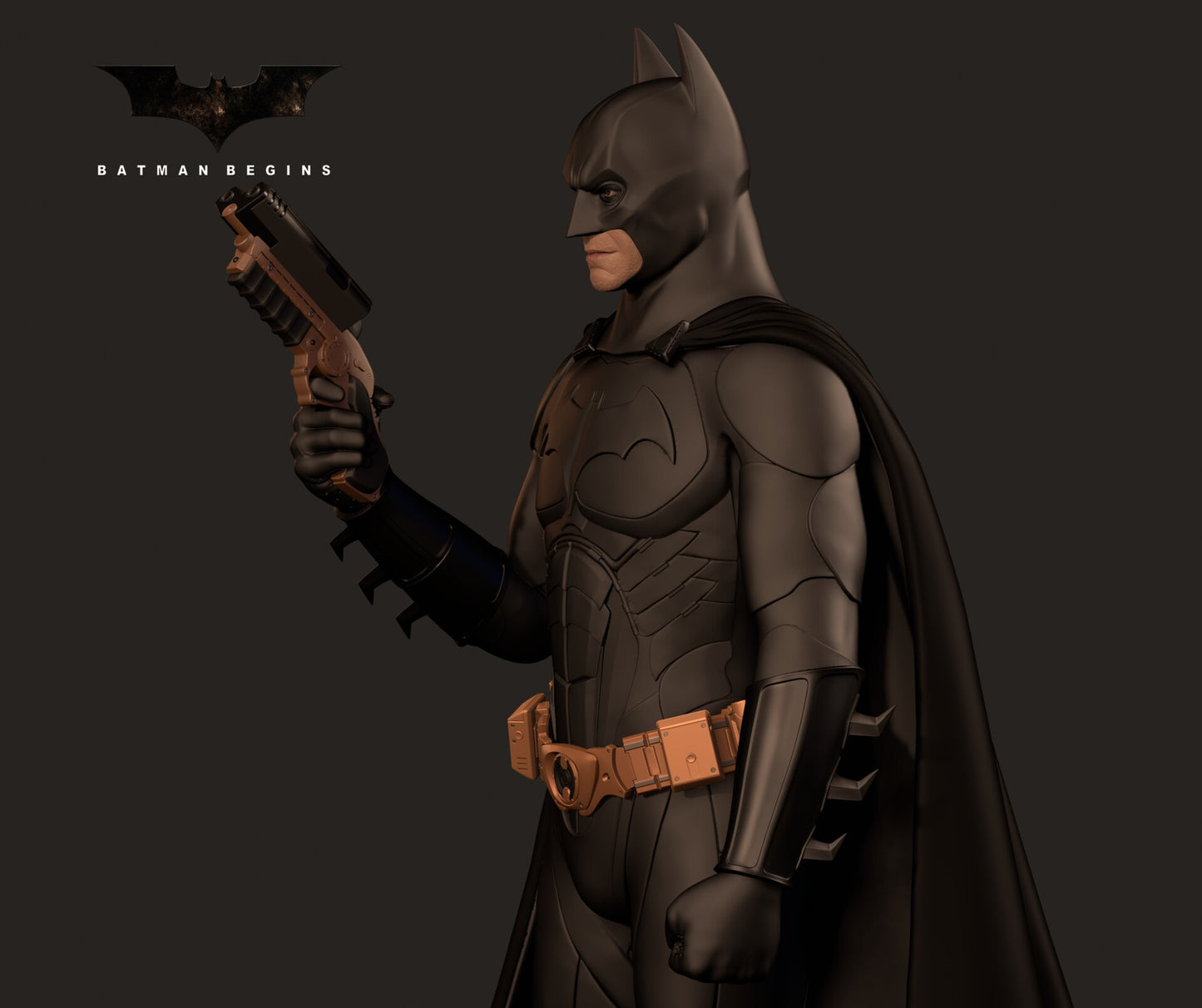 Batman Begins DC Movie Character STL File 3D Printing Digital Movie Figure STL File S055