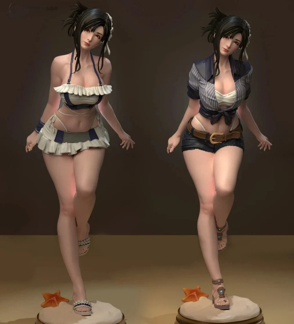 Final Fantasy Character Tifa STL File 3D Printing Digital STL Design Game Character 0247