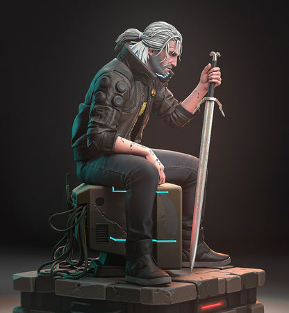 Witcher Geralt STL File 3D Printing Design Game Character Geralt STL File 0299