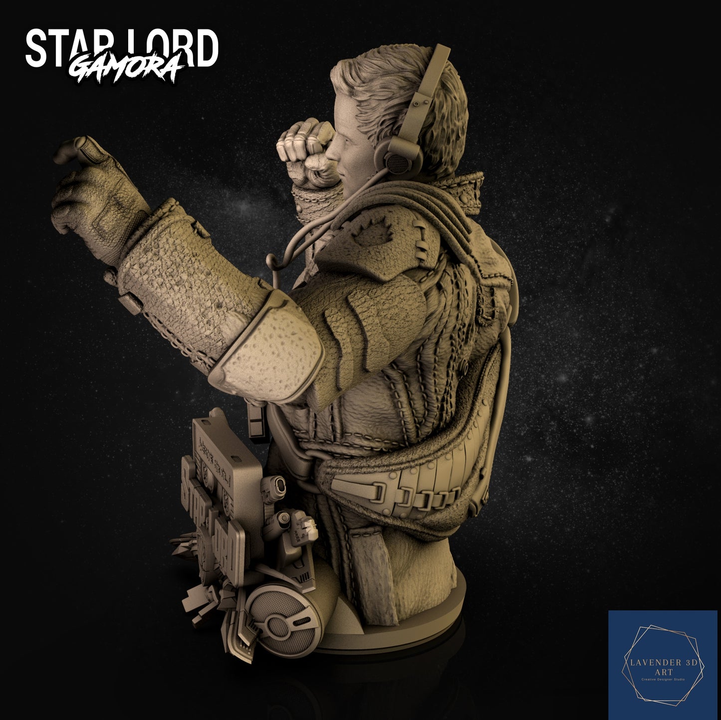 Starlord Bust STL Avengers STL File 3D Printing Design Movie Character STL File S042