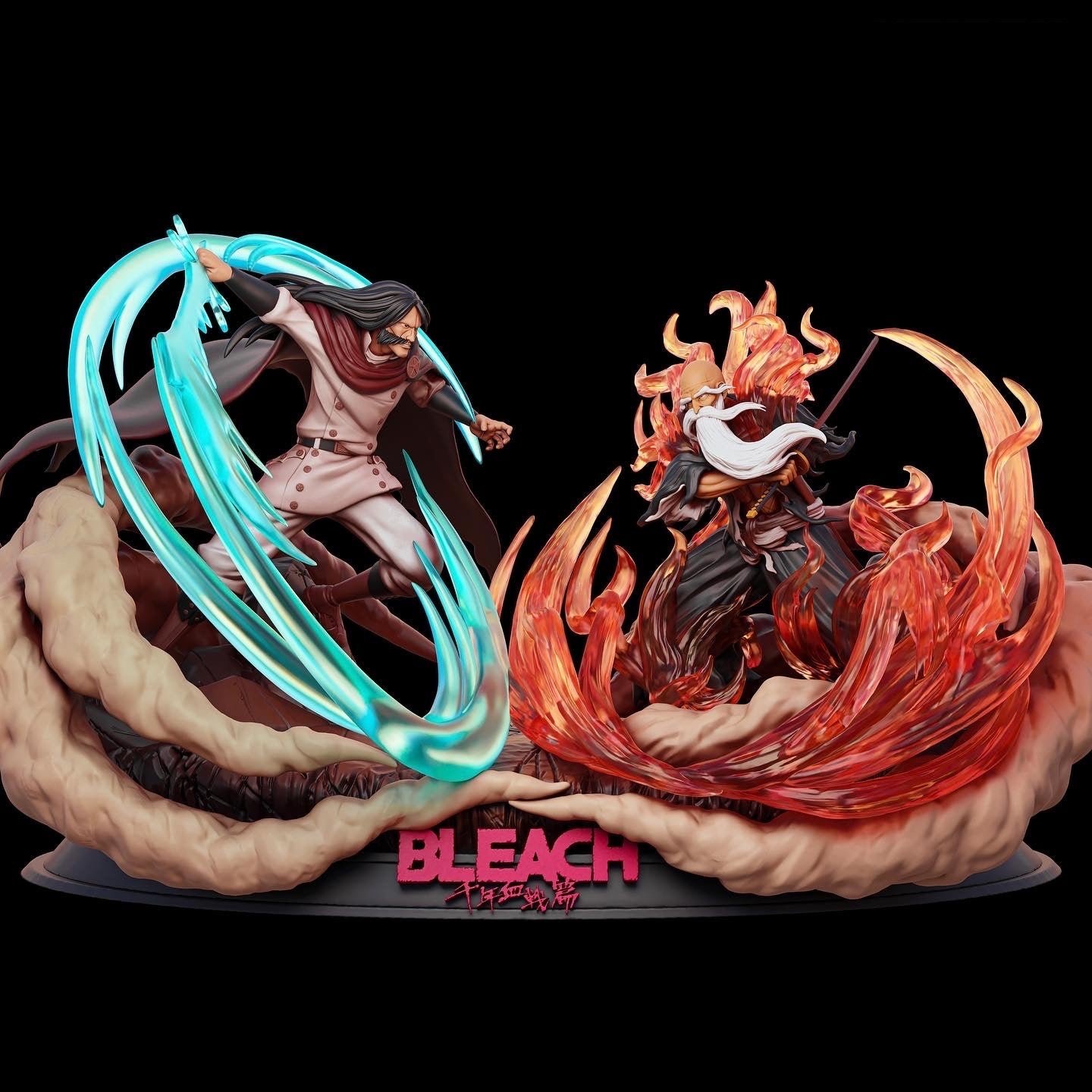 Ywach vs Yamamoto STL File 3D Printing Design File Anime Bleach Character 0211