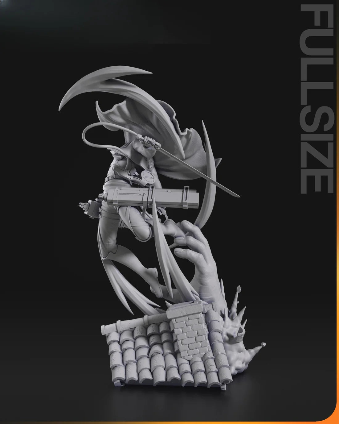 Attack On Titan Character Levi STL File 3D Printing Digital STL File Anime Character 0234