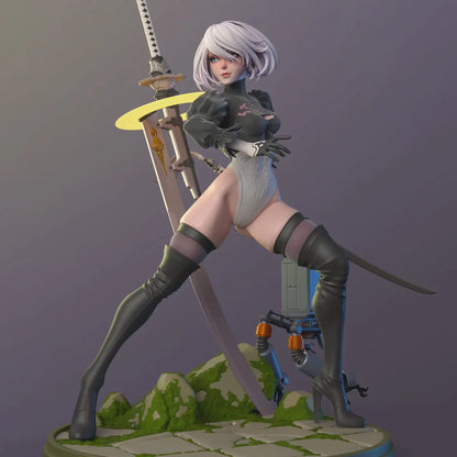 Nier: Automata STL File 3D Printing Digital STL File Game Nier 2B Girl Character 0228