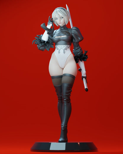 Nier: Automata STL File 3D Printing Digital STL File Game Nier 2B Girl Character S025