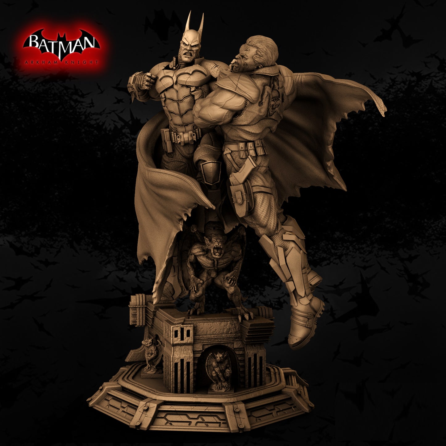Batman Arkham DC Movie Character STL File 3D Printing Digital Movie Figure STL File S026