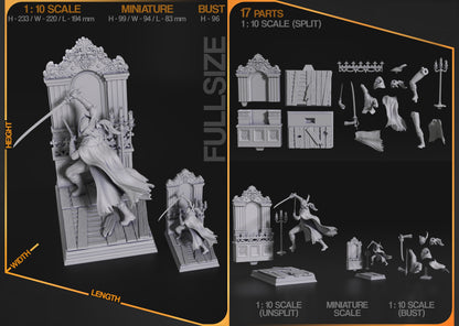 Lady Maria STL Bloodborne STL File 3D Printing Digital Game Figure STL File 0138