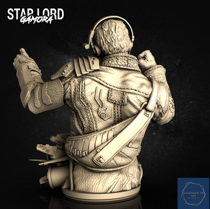 Starlord Bust STL Avengers STL Archivo 3D Impresión Diseño Película Personaje STL Archivo S042