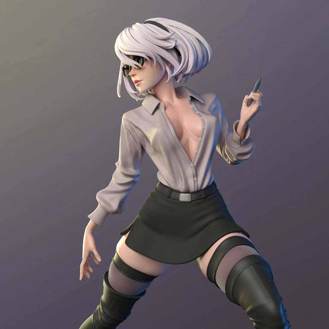 Nier: Automata STL File 3D Printing Digital STL File Game Nier 2B Girl Character 0228