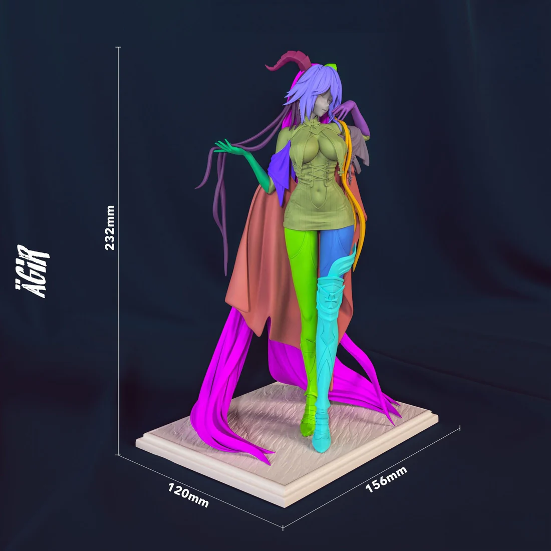 Agir Azur Lane STL File 3D Printing Design Game Character Agir STL File 0223