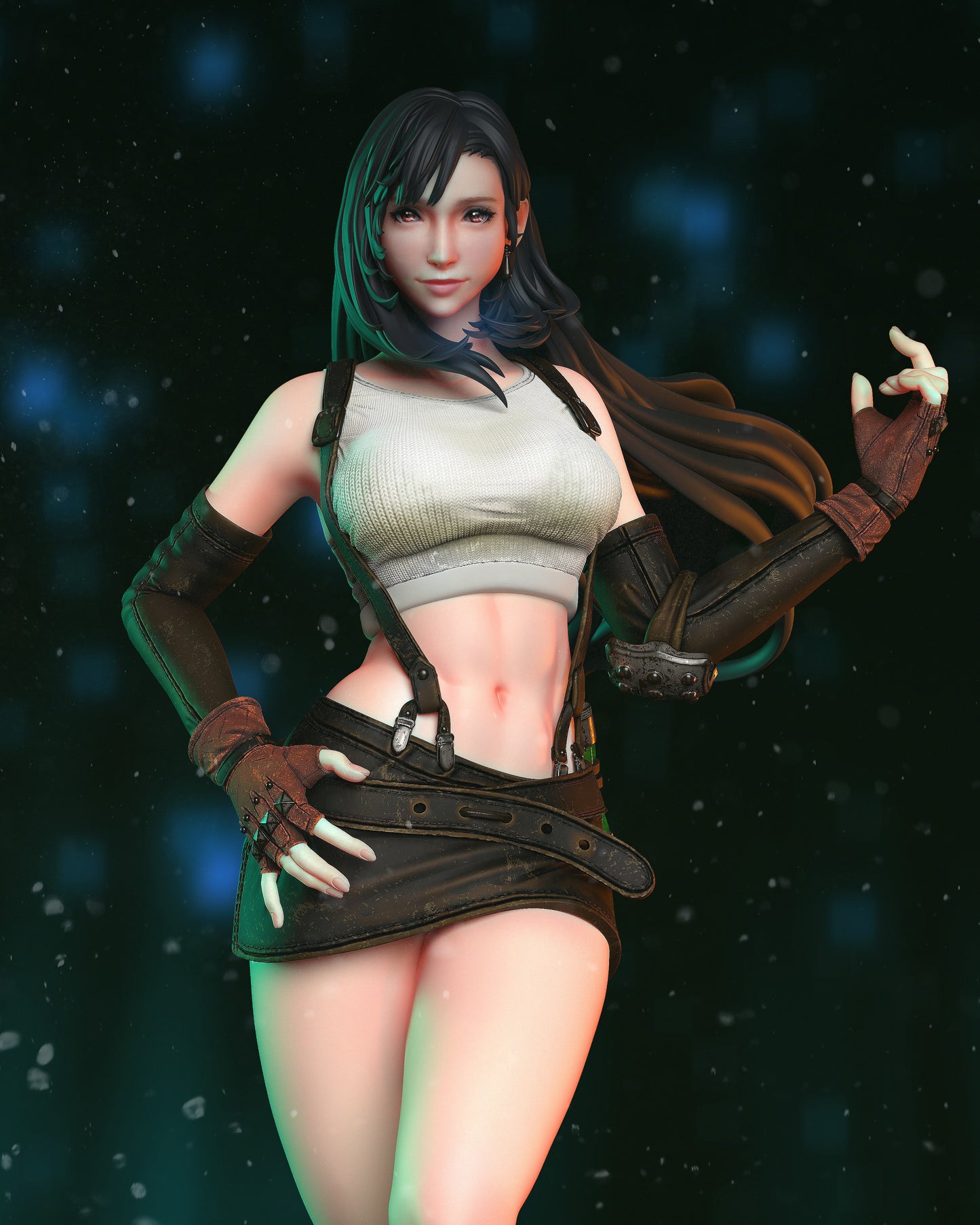 Final Fantasy Character Tifa STL File 3D Printing Digital STL Design Game Character 0191