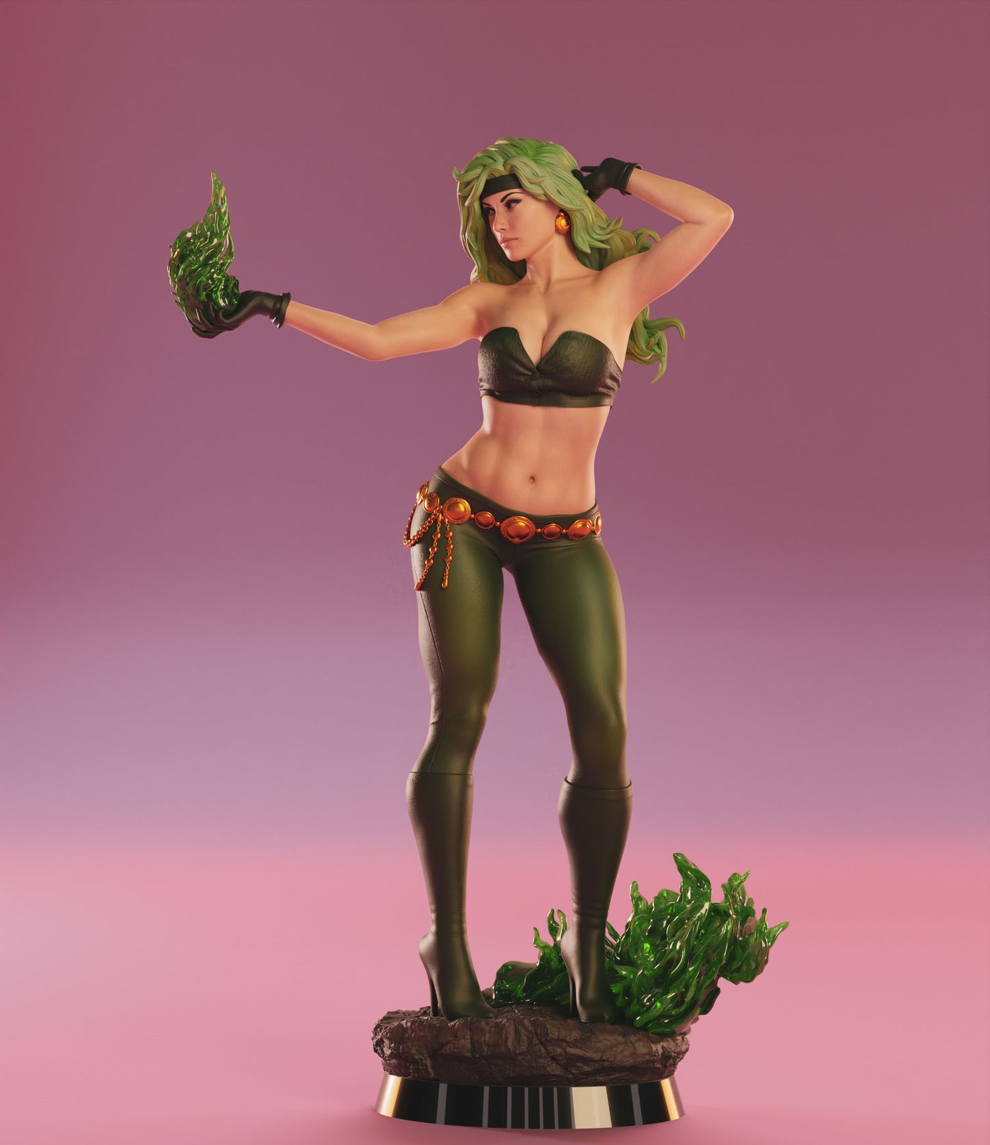 Female Warrior STL File 3D Printing Digital STL File Anime Female Fantasy Character 0130