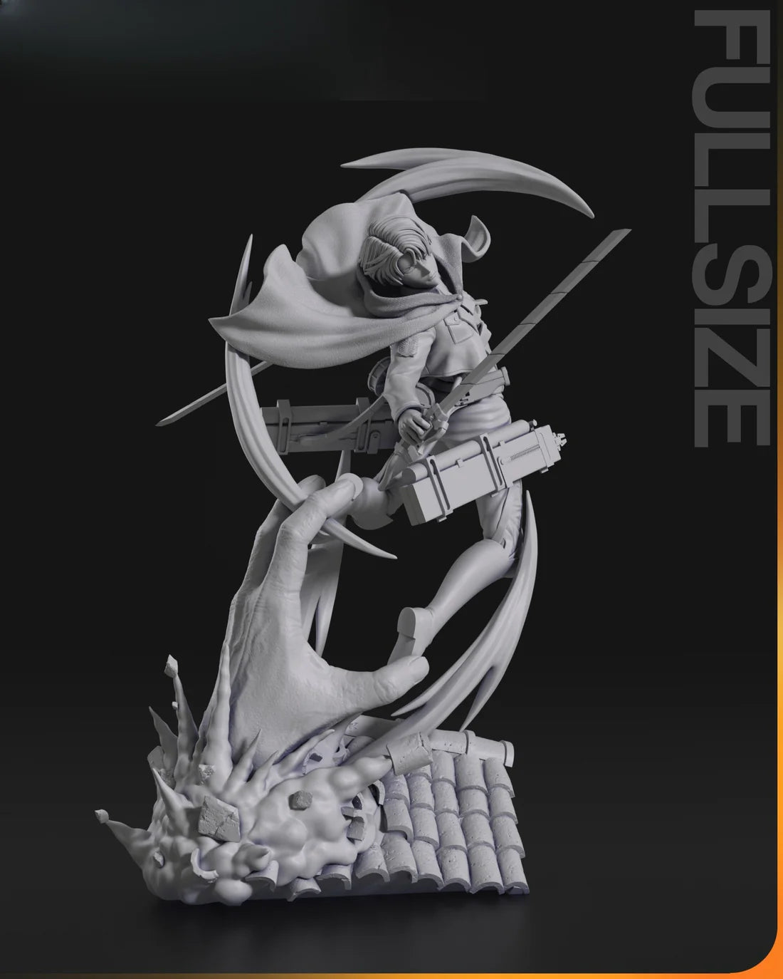 Attack On Titan Character Levi STL File 3D Printing Digital STL File Anime Character 0234