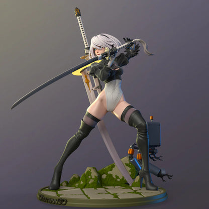 Nier: Automata STL File 3D Printing Digital STL File Game Nier 2B Girl Character 0228