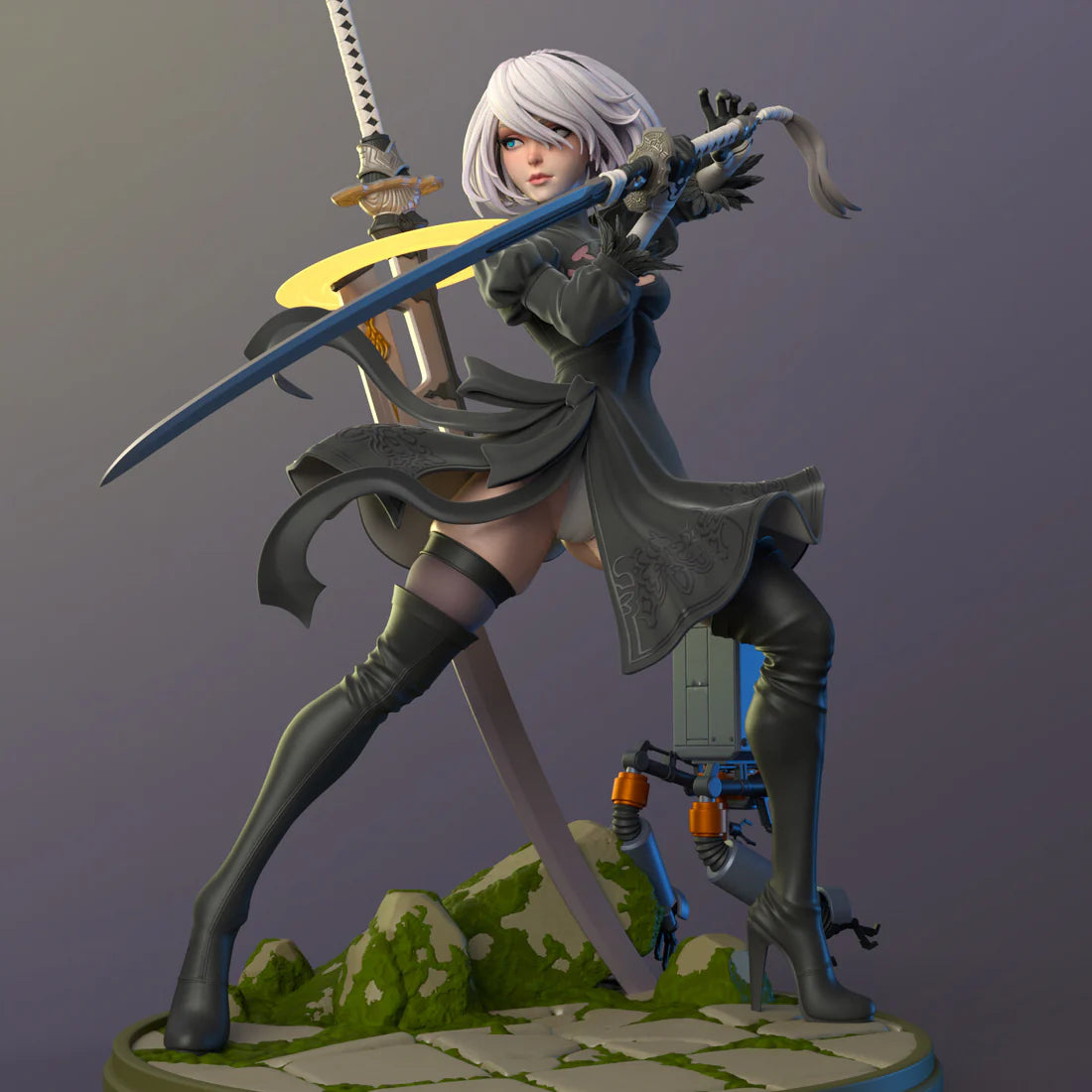 Nier: Automata STL File 3D Printing Digital STL File Game Nier 2B Girl Character 0228