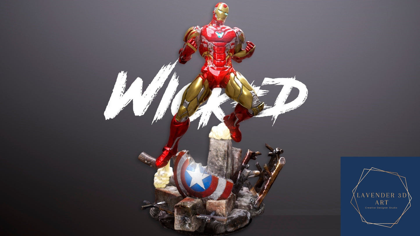 Iron Man STL Marvel Character STL File 3D Printing Design Movie Character STL File S034