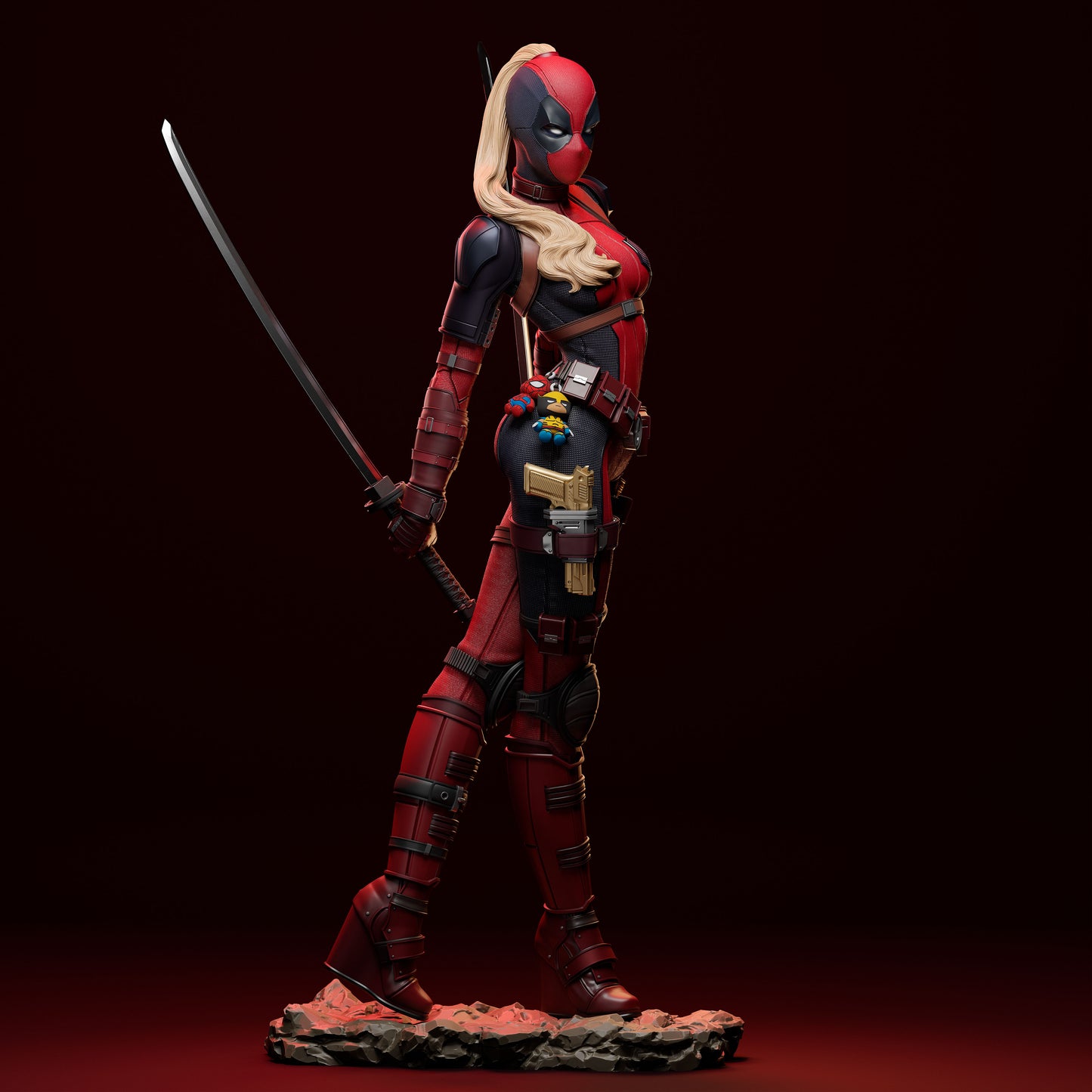 Deadpool STL Marvel Avenger STL File 3D Printing Female Deadpool Digital STL File 0254