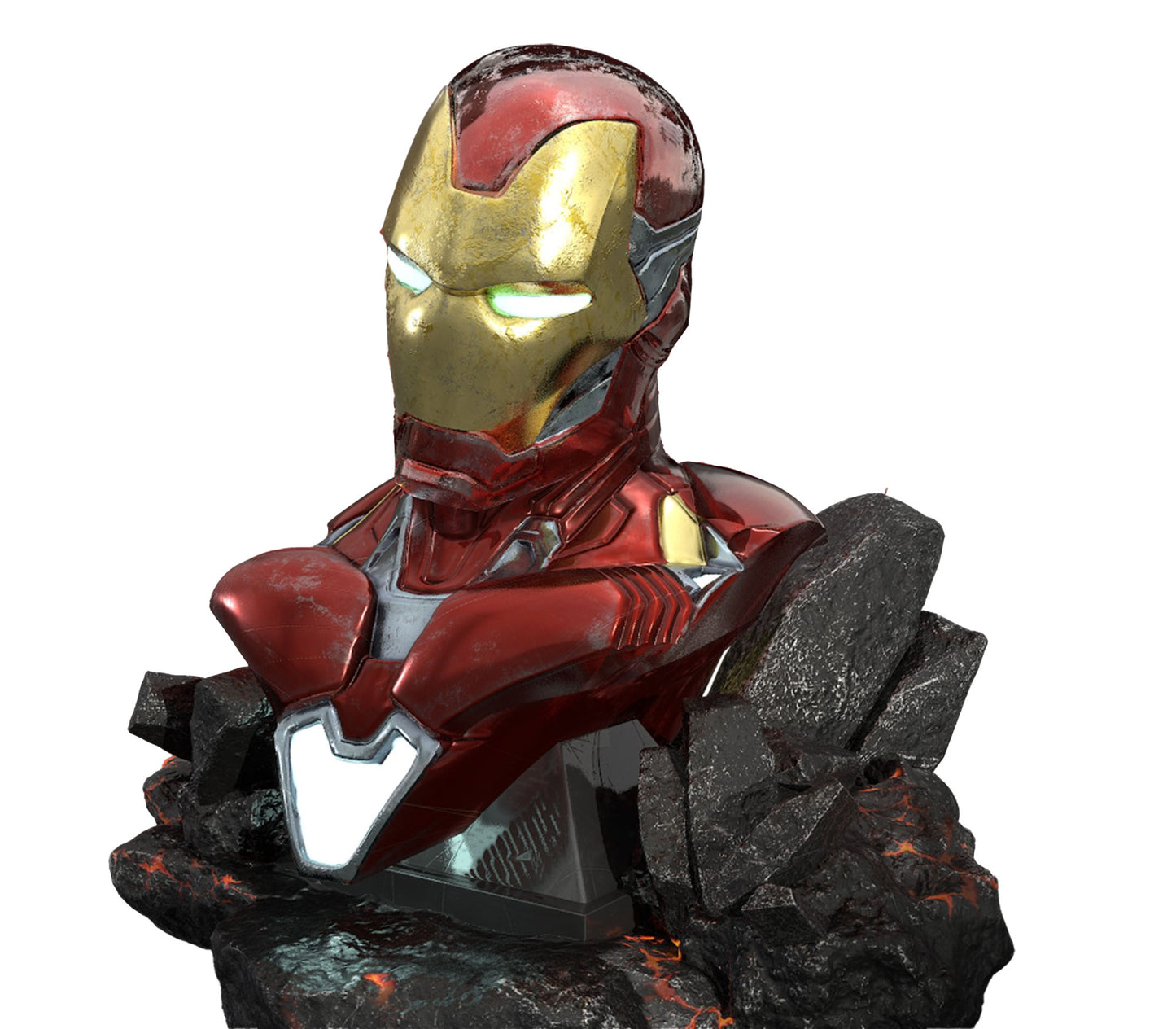 Iron Man Busto STL Marvel Personaje STL Archivo Diseño de Impresión 3D Personaje de Película Archivo STL S036