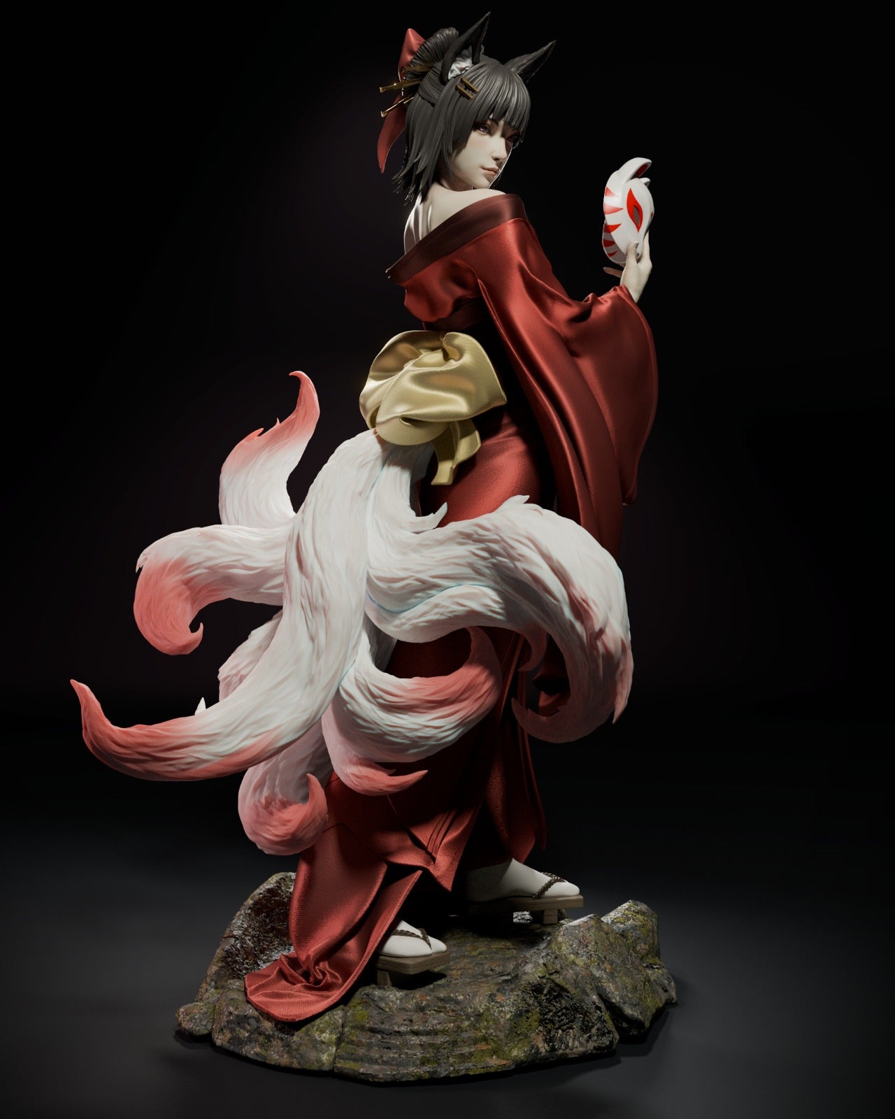 Amaterasu STL File 3D Printing Digital Fantasy Figure STL File 0188