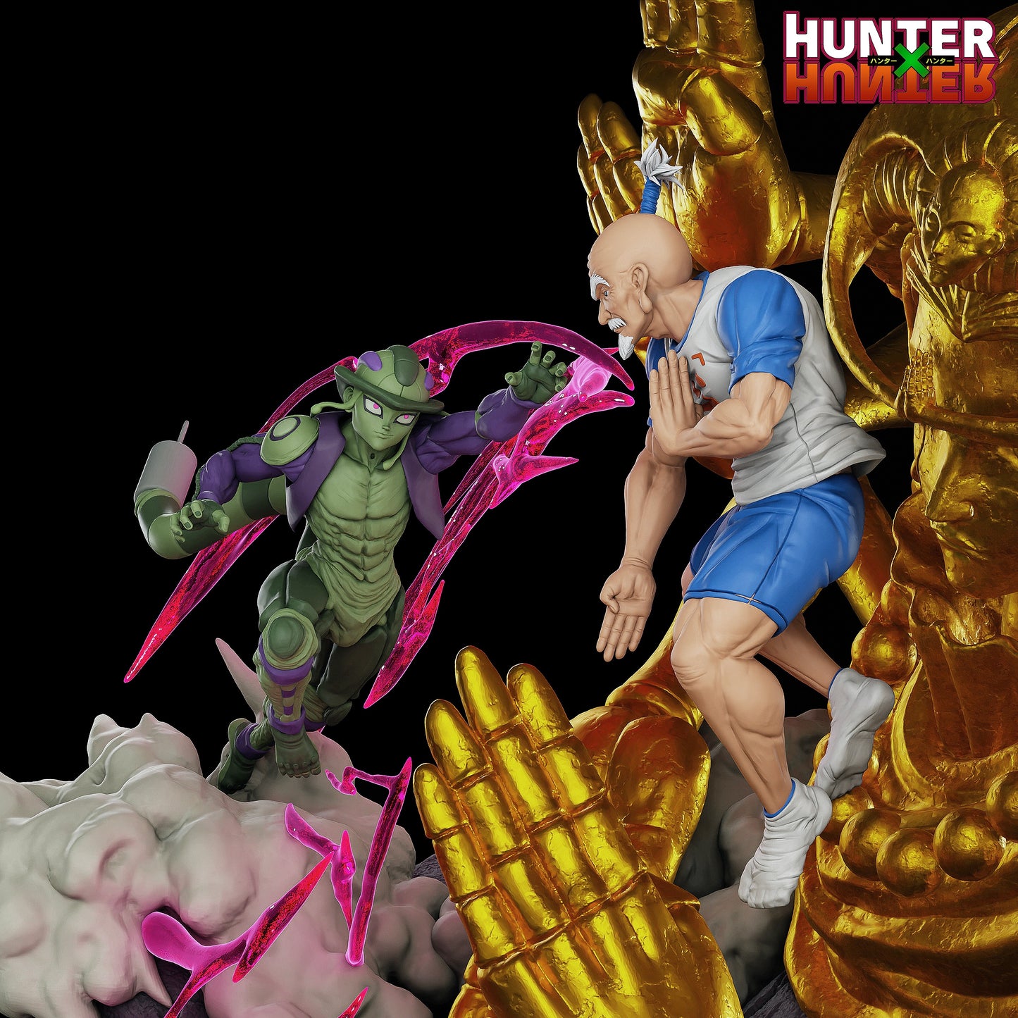 Hunter X Hunter STL File 3D Printing Design File Anime Netero vs Meruem Character 0238