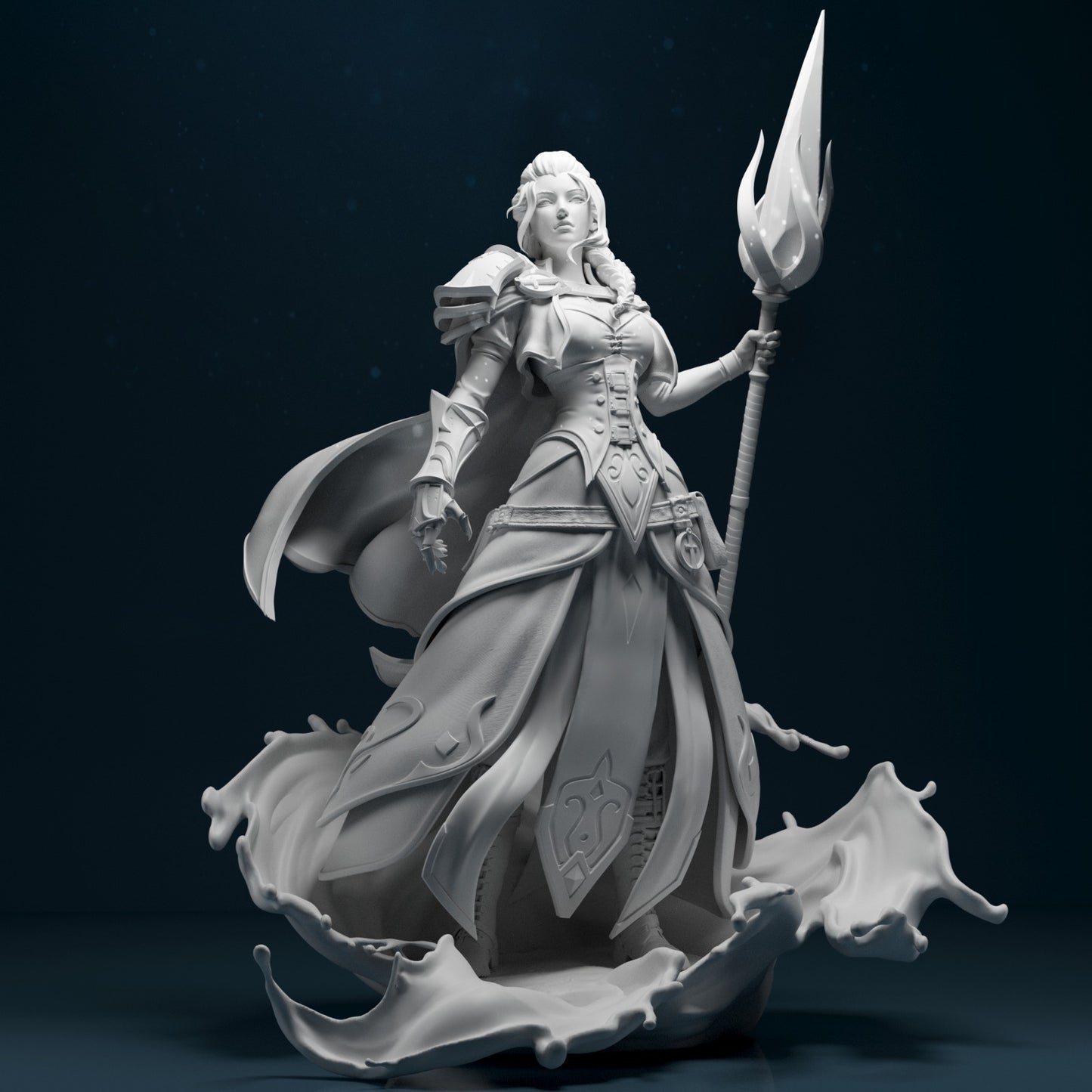 World of Warcraft STL Jaina STL Archivo Impresión 3D Diseño STL Digital Personaje del Juego 0151