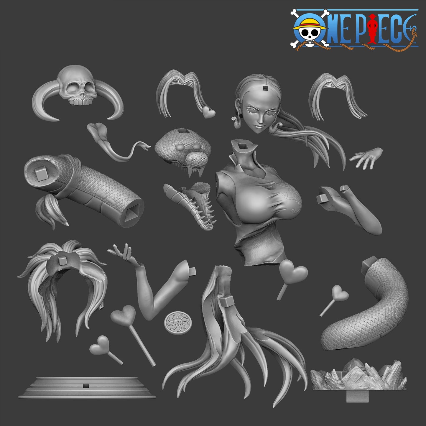 Boa Hancock STL File 3D Printing Design File Anime One Piece Character 0241