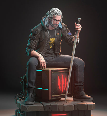 Witcher Geralt STL File 3D Printing Design Game Character Geralt STL File 0299
