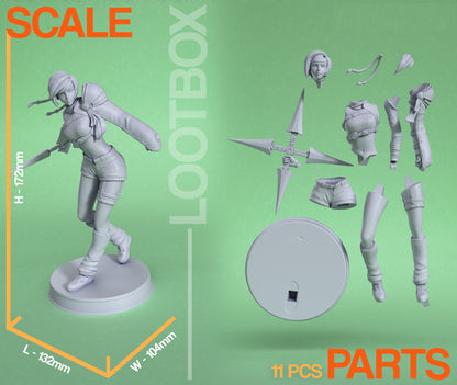 Final Fantasy Personaje Yuffie STL Archivo 3D Impresión Digital STL Diseño Personaje del Juego 0137