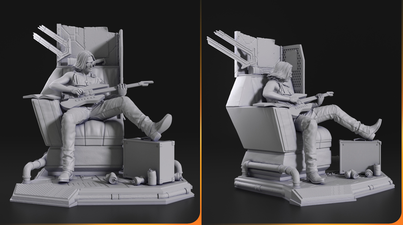 Johnny Silverhand STL Cyberpunk 2077 STL File 3D Digital Printing STL File Movie/Game Characters Anime Figures 0197