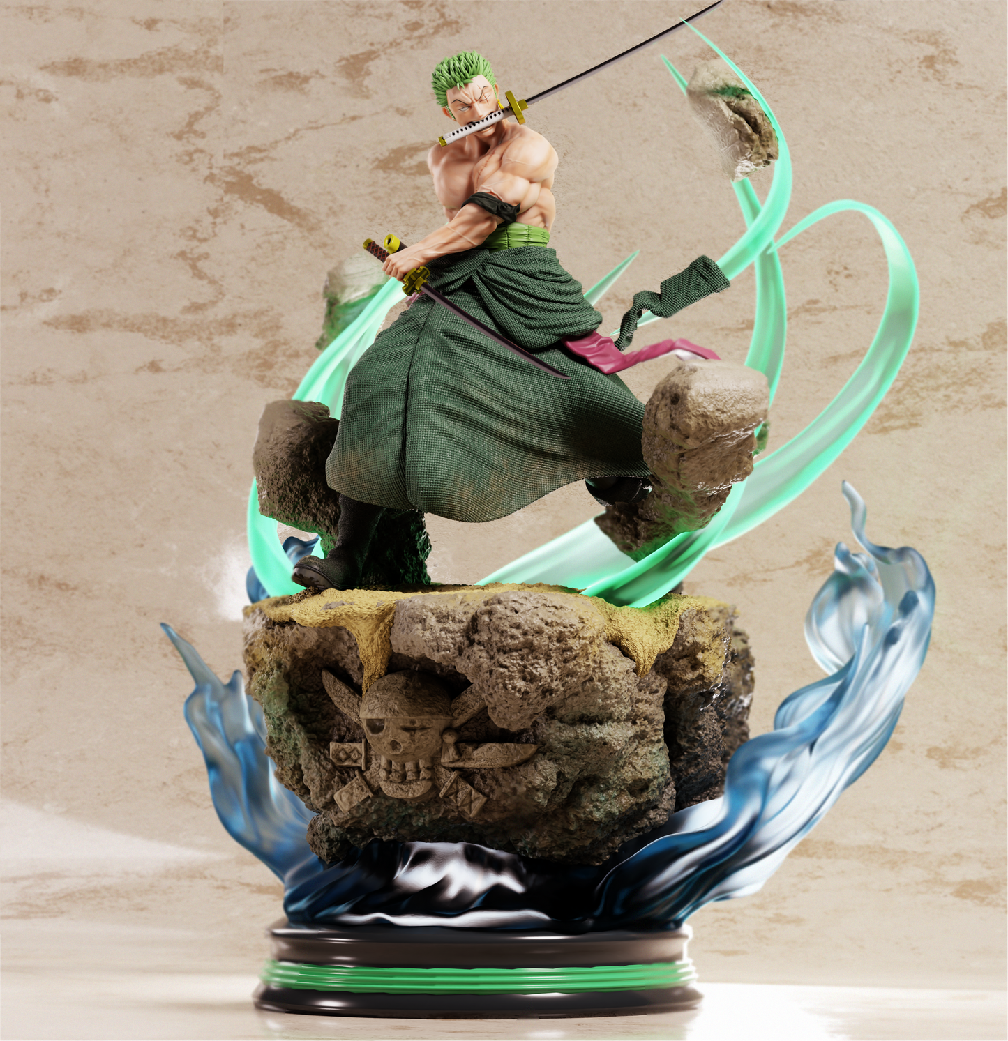 Zoro STL File 3D Printing Design File Anime One Piece Character 0230