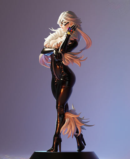 Felicia Black Cat Mujer Archivo STL Impresión Digital 3D Archivo STL Personajes de Película Figura Femenina 0005