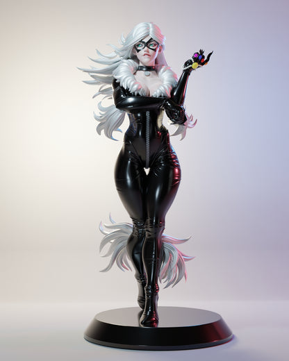 Felicia Black Cat Femelle STL Fichier Impression numérique 3D Fichier STL Personnages de film Figure féminine 0005
