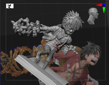 Luffy STL Fichier Impression 3D Fichier STL numérique Anime One Piece Personnage S003