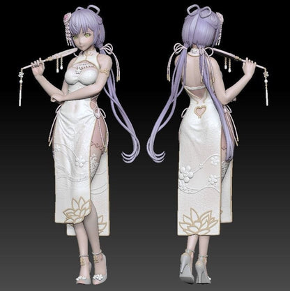 Vocaloid Cheongsam Girl STL Archivo 3D Impresión Digital Archivo STL Mujer Anime Girl Figura 0004